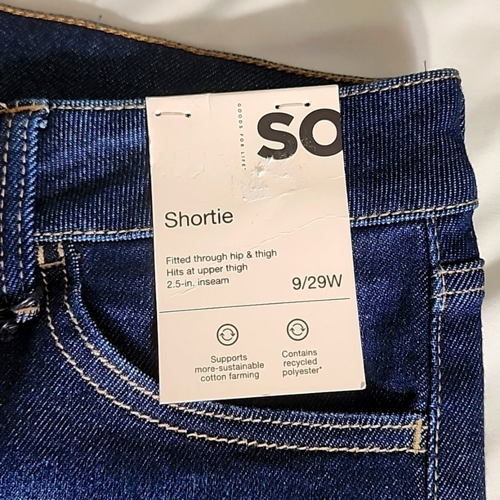 So womens jrs jean denim cuffed shortie shorts 17  nwt - Picture 2 of 4